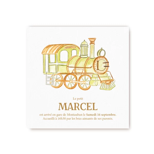 Faire-part naissance le conducteur de train