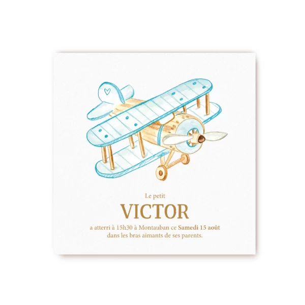 Faire-part naissance l'Aviateur