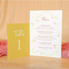 Menu + numero de table fleuri