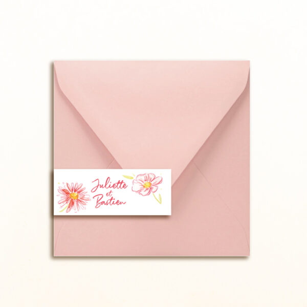 Étiquette autocollante d’adresse FP fleuri